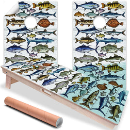 Fishing - Cornhole Board Wrap - Set of 2
