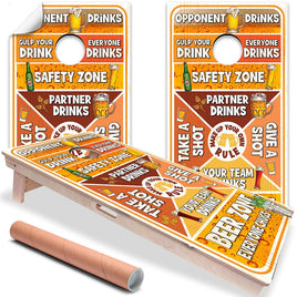 Beer Game - Cornhole Board Wrap - Set of 2