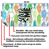 Bite Me Fishing - Cornhole Board Wrap - Set of 2