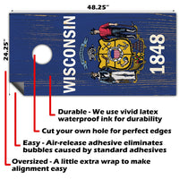 Wisconsin State - Cornhole Board Wrap - Set of 2