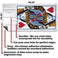 King and Queen of Hearts - Cornhole Board Wrap - Set of 2