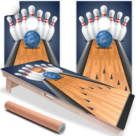 Bowling Lane - Cornhole Board Wrap - Set of 2