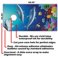 Tropical Ocean Floor - Cornhole Board Wrap - Set of 2