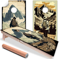 Hikers Outdoors - Cornhole Board Wrap - Set of 2