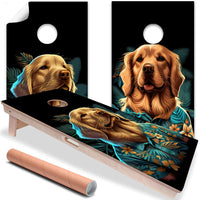 Party Animals Goldens - Cornhole Board Wrap - Set of 2