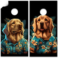 Party Animals Goldens - Cornhole Board Wrap - Set of 2