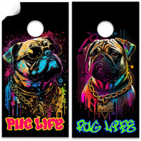Pug Life - Cornhole Board Wrap - Set of 2