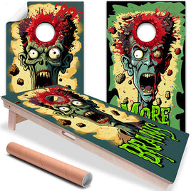 Zombie Headshot - Cornhole Board Wrap - Set of 2
