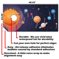 Planetary Solar System - Cornhole Board Wrap - Set of 2