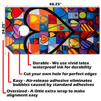 Heart to Heart - Cornhole Board Wrap - Set of 2