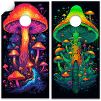 Vibrant Mycologist Mushroom - Cornhole Board Wrap - Set of 2