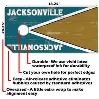Jacksonville Football - Cornhole Board Wrap - Set of 2