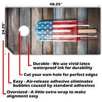 USA American Flag Popsicle - Cornhole Board Wrap - Set of 2