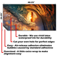 Morning and Sundown Tunnel Waves - Cornhole Board Wrap - Set of 2