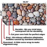 Beach Stones - Cornhole Board Wrap - Set of 2