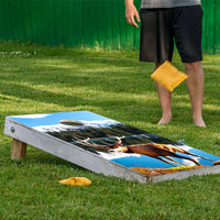 Buck on Quiet Lake - Cornhole Board Wrap - Set of 2