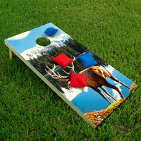 Buck on Quiet Lake - Cornhole Board Wrap - Set of 2