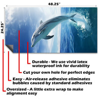 Ocean Dolphins - Cornhole Board Wrap - Set of 2