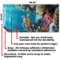 Sea Turtles in Ocean - Cornhole Board Wrap - Set of 2