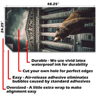 Wall Street Bear and Bull - Cornhole Board Wrap - Set of 2