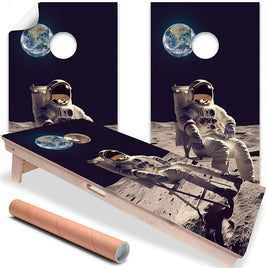 Lunar Lounger - Cornhole Board Wrap - Set of 2
