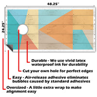 Minimalist Geometric Shapes - Cornhole Board Wrap - Set of 2
