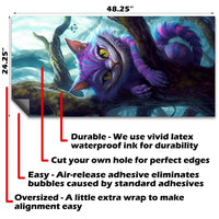 Mad Hatter Cheshire Cat - Cornhole Board Wrap - Set of 2