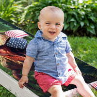 T-Rex and Triceratops - Cornhole Board Wrap - Set of 2