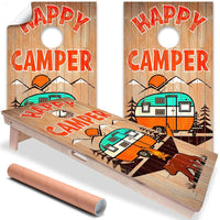 Happy Camper - Cornhole Board Wrap - Set of 2
