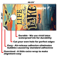 Life is Better at the Lake - Cornhole Board Wrap - Set of 2