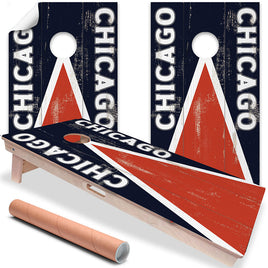 Chicago Football - Cornhole Board Wrap - Set of 2