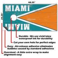 Miami Football - Cornhole Board Wrap - Set of 2