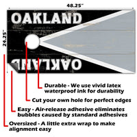 Oakland Football - Cornhole Board Wrap - Set of 2
