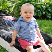 Black and White Wolves Portrait - Cornhole Board Wrap - Set of 2