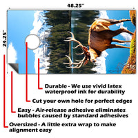 Buck on Quiet Lake - Cornhole Board Wrap - Set of 2