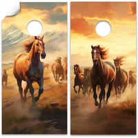 Horses Farm - Cornhole Board Wrap - Set of 2