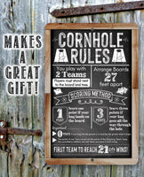 Cornhole Rules - Metal Sign