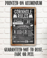 Cornhole Rules - Metal Sign