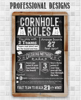 Cornhole Rules - Metal Sign