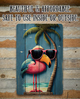 Life's a Beach Flamingo - Metal Sign