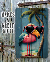 Life's a Beach Flamingo - Metal Sign