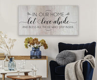 In Our Home Let Love Abide - Canvas