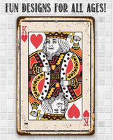 King of Hearts Card - Metal Sign