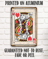 King of Hearts Card - Metal Sign