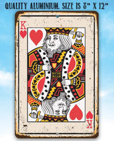 King of Hearts Card - Metal Sign