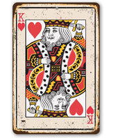 King of Hearts Card - Metal Sign