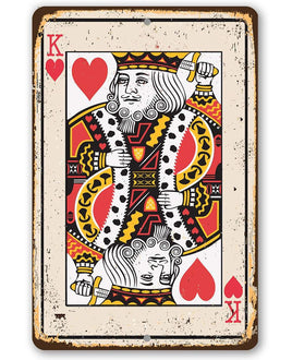 King of Hearts Card - Metal Sign