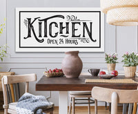 Kitchen Open 24 hrs - Canvas