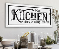Kitchen Open 24 hrs - Canvas