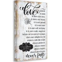 Love Is Patient - Vertical - Canvas